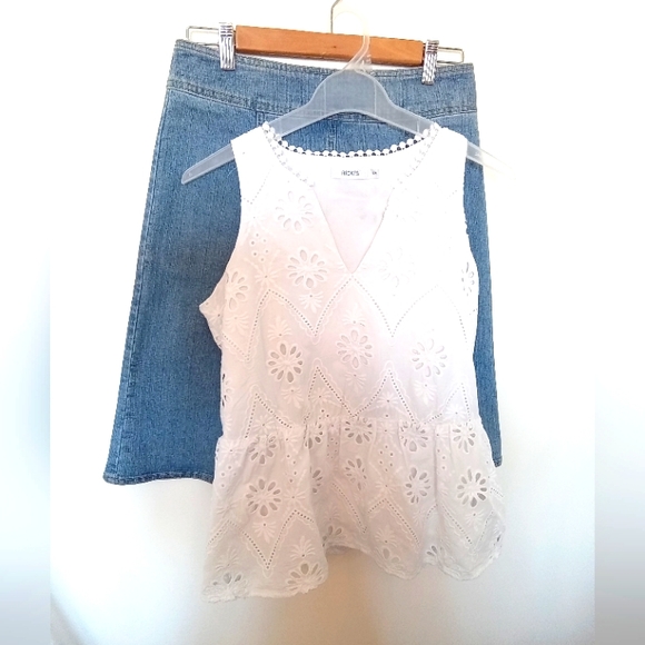 CAbi Aline Faded Wash Denim Skirt - Picture 15 of 15